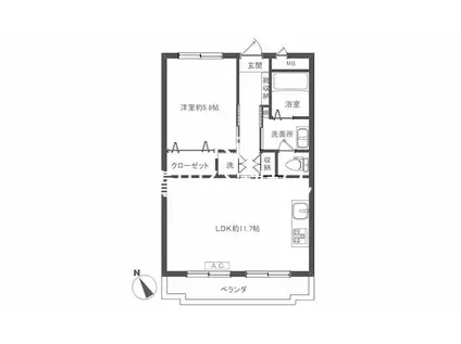 Nハイム(1LDK/3階)の間取り写真