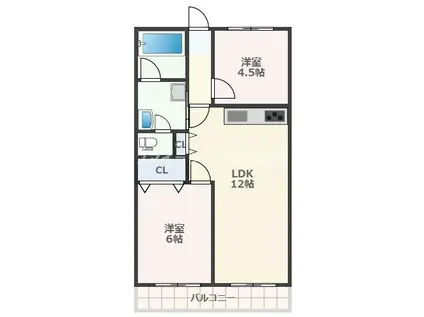 協和コーポ(2LDK/3階)の間取り写真
