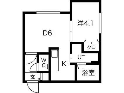 地下鉄東豊線 東区役所前駅 徒歩4分 4階建 築1年(1LDK/2階)の間取り写真