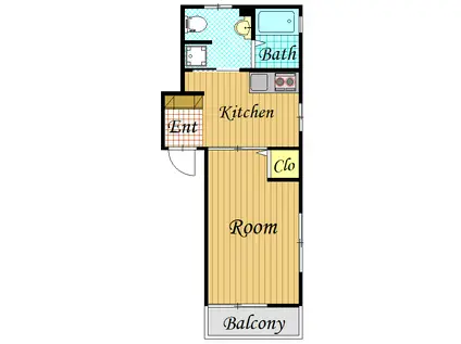 カランセ(1K/2階)の間取り写真