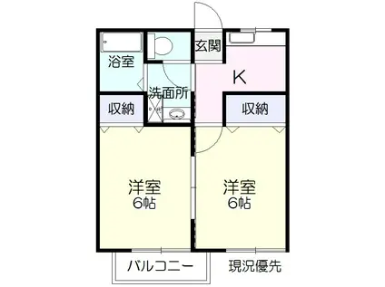 ヴィラ・ソーレ(2K/1階)の間取り写真