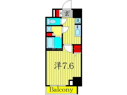 KNOTS大山(1K/8階)の間取り写真