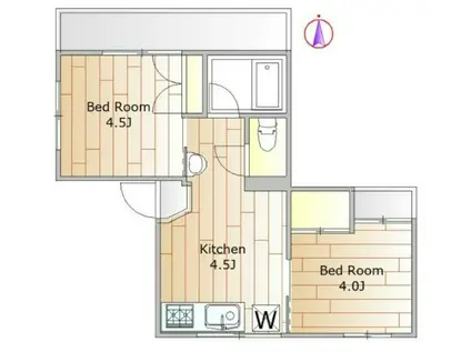 リベラルII(2K/3階)の間取り写真