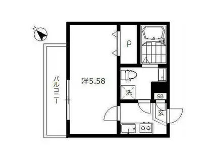 インベスト蒲田イースト7(1K/3階)の間取り写真