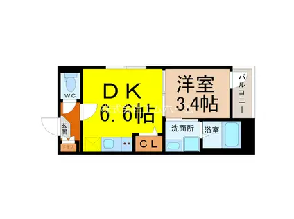 ハーモニーテラス野並X(1DK/2階)の間取り写真