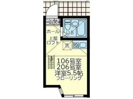 ユナイト境之谷タルトフロマージュ(ワンルーム/1階)の間取り写真