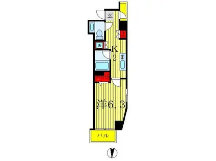 プリマヴェーラ北千住(1K/5階)の間取り写真