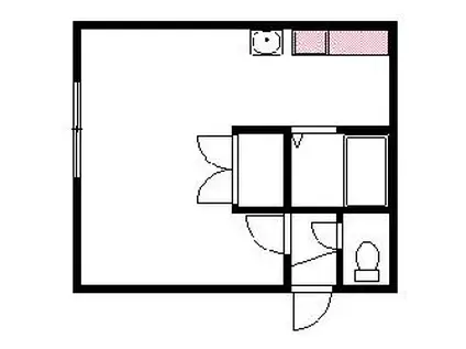 ひまわり(ワンルーム/2階)の間取り写真