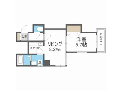 ブルーミン本郷(1LDK/5階)の間取り写真