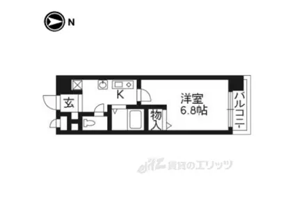 SHICATA SIX BLDG(1K/4階)の間取り写真