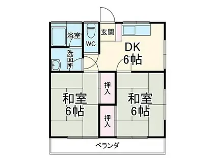 陽輝荘(2DK/1階)の間取り写真