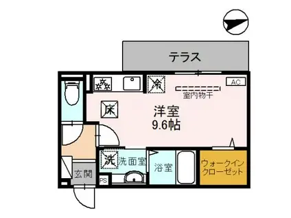 D-ROOM文京町1丁目(ワンルーム/1階)の間取り写真
