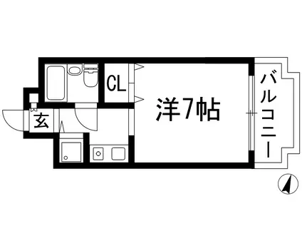 プレステージ住吉(1K/1階)の間取り写真