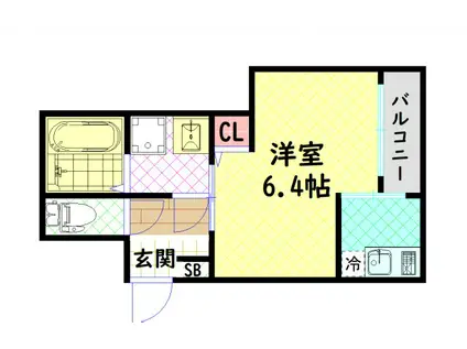 ALEGRIA九条(1K/2階)の間取り写真
