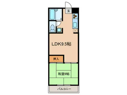 真能ハイツ(1LDK/1階)の間取り写真