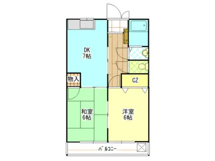 チェリーハウス(2DK/1階)の間取り写真