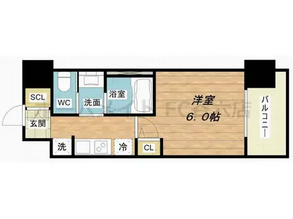 エステムコート梅田茶屋町IIIネクスタ(1K/3階)の間取り写真