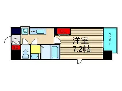 フォーリアライズ大正ソーレ(1K/2階)の間取り写真