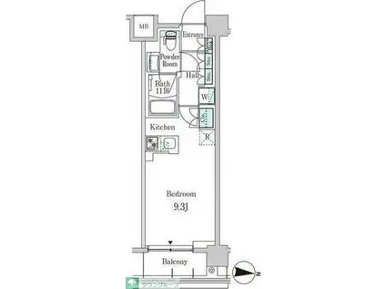 ジオエント中野弥生町(ワンルーム/5階)の間取り写真