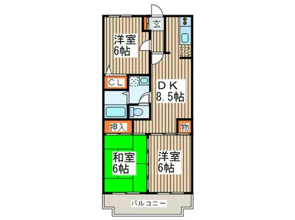 コート浦和(3DK/2階)の間取り写真