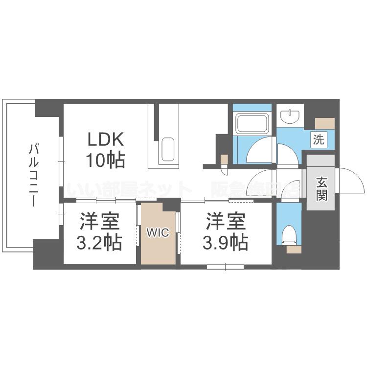 ソルレヴェンテ新梅田(2LDK/4階)の間取り写真