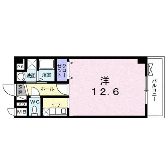 リョーアイ(ワンルーム/3階)の間取り写真