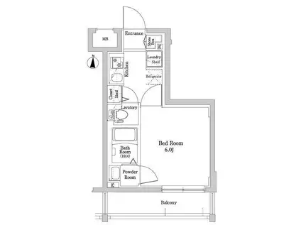 ラフィスタ川崎大師II(1K/7階)の間取り写真