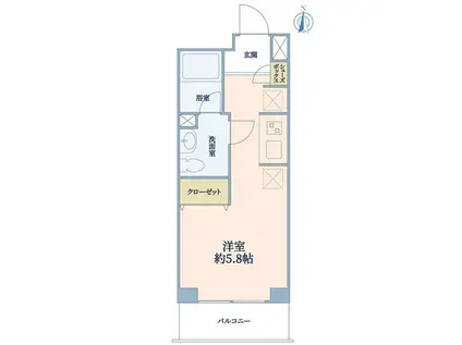 JOUJOU FLAT(ワンルーム/2階)の間取り写真