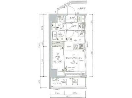 メインステージ南砂町(1DK/8階)の間取り写真