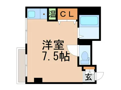 コーポフジ(ワンルーム/3階)の間取り写真