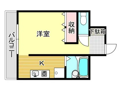 VIP薬院(ワンルーム/8階)の間取り写真