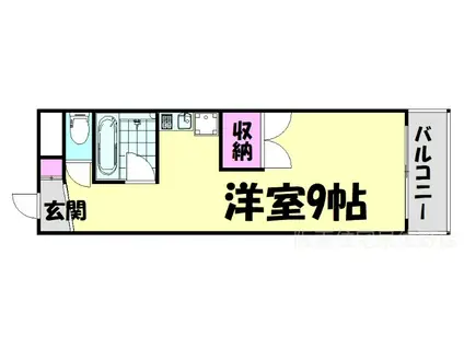 RINON新家(ワンルーム/2階)の間取り写真