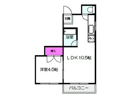 今福白樺ハイツ(1LDK/3階)の間取り写真