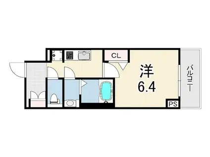 CREST TAPP DITA 神戸西パークフロント(1K/14階)の間取り写真