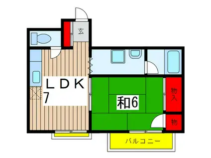 第17CIマンション(1LDK/4階)の間取り写真