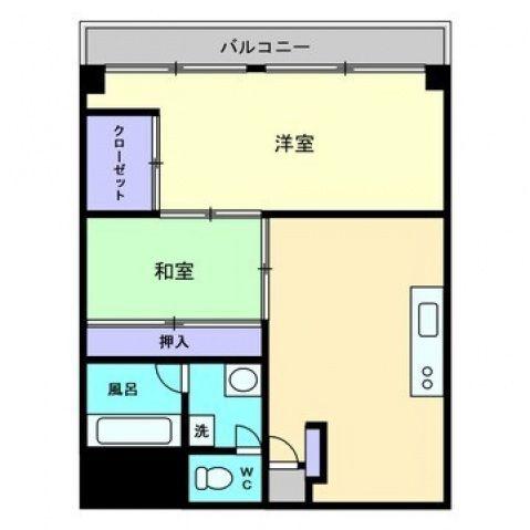 労住協第9ビル 木太マンション(2DK/4階)の間取り写真