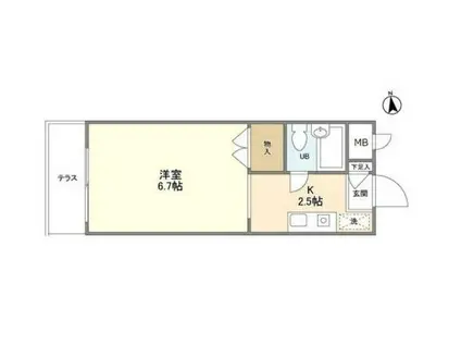 立花ハイツ(1K/1階)の間取り写真