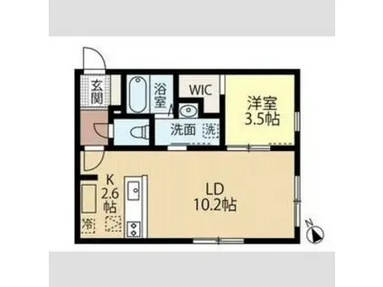 ブリーゼ中の島(1LDK/3階)の間取り写真