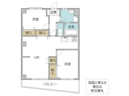 サーパスさわ(2LDK/4階)の間取り写真