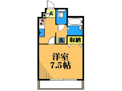 チャペルヒル東大井(1K/2階)の間取り写真