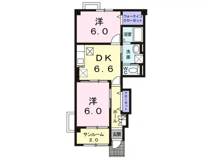 リヴァーサイド意宇IV(2DK/1階)の間取り写真