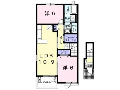 ノバガーデンI(2LDK/2階)の間取り写真