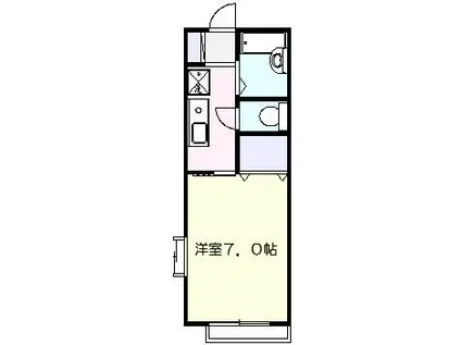 ホワイトバーチ(1K/2階)の間取り写真