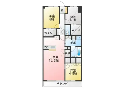 ポレスター桑名南(2SLDK/14階)の間取り写真