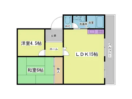 すずらん台コート(2LDK/1階)の間取り写真