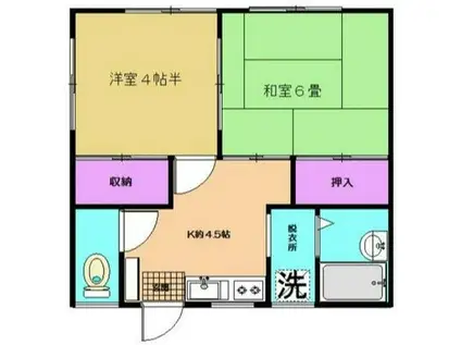 幸ハイツ(2K/2階)の間取り写真