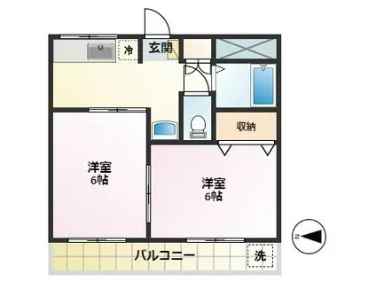 メトロサイド(2K/1階)の間取り写真