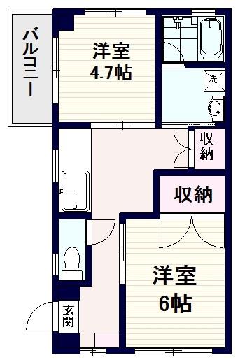 ハイムモリヤ(2K/3階)の間取り写真