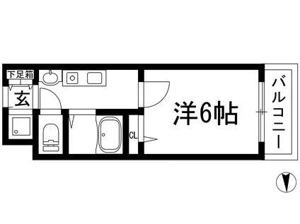メゾン清杜(1K/2階)の間取り写真