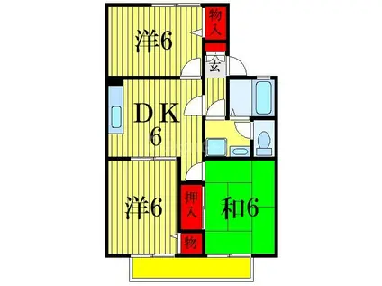 パークヒル須和田(3DK/2階)の間取り写真